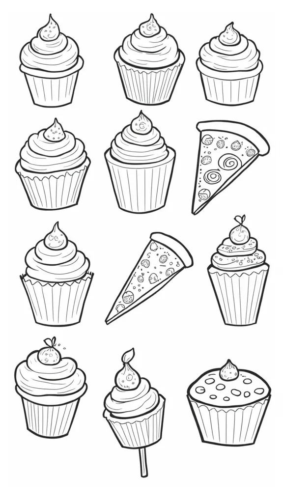 mini food coloring pages